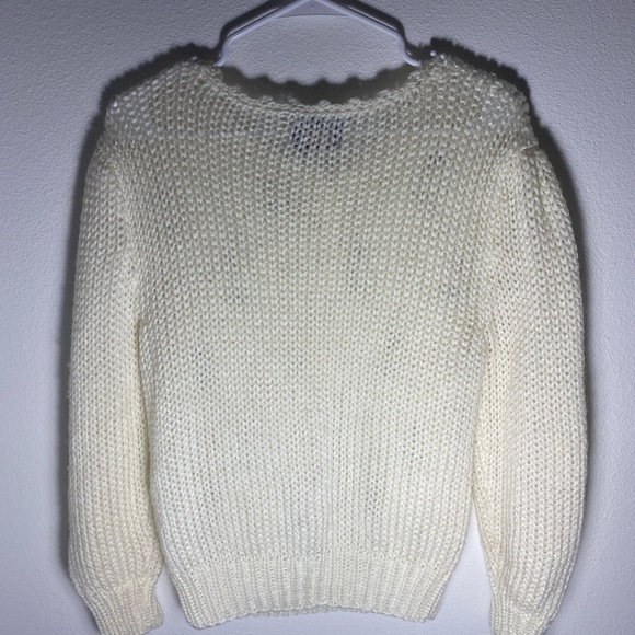 Hand Knit Lady Van Heusen sweater size M white/cream excellent condition - Picture 8 of 9